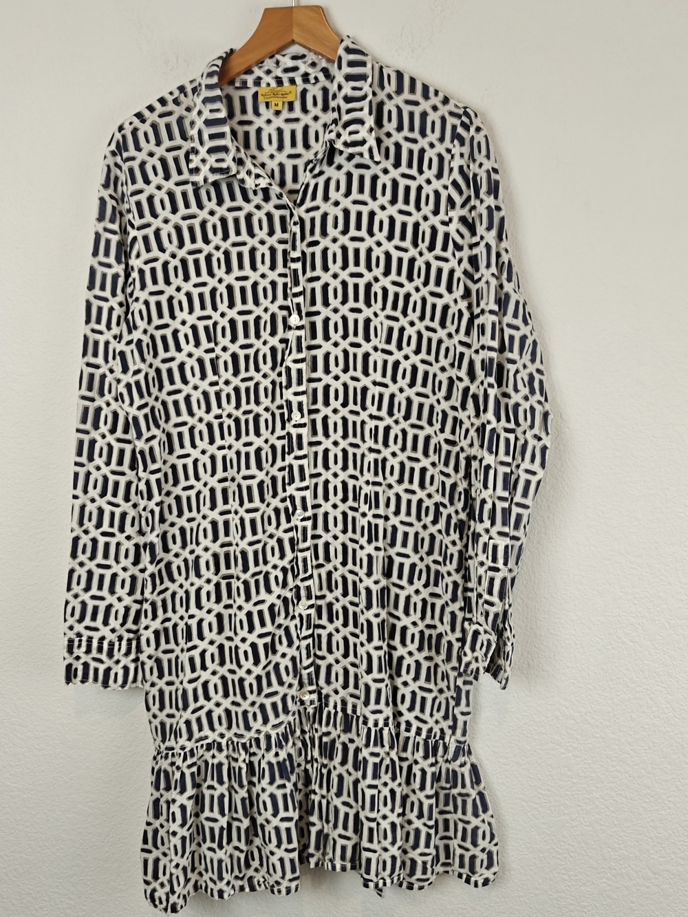 Roberta Roller Rabbit Meissa Shirt Dress – Grey & Navy Geometric, Size M